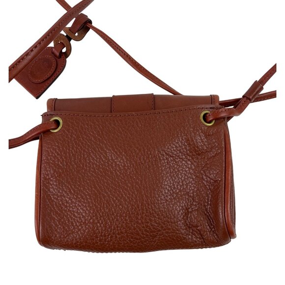 Vintage Liz Claiborne Brown Leather Crossbody Bag Buckle & Adjustable Strap - Picture 5 of 16